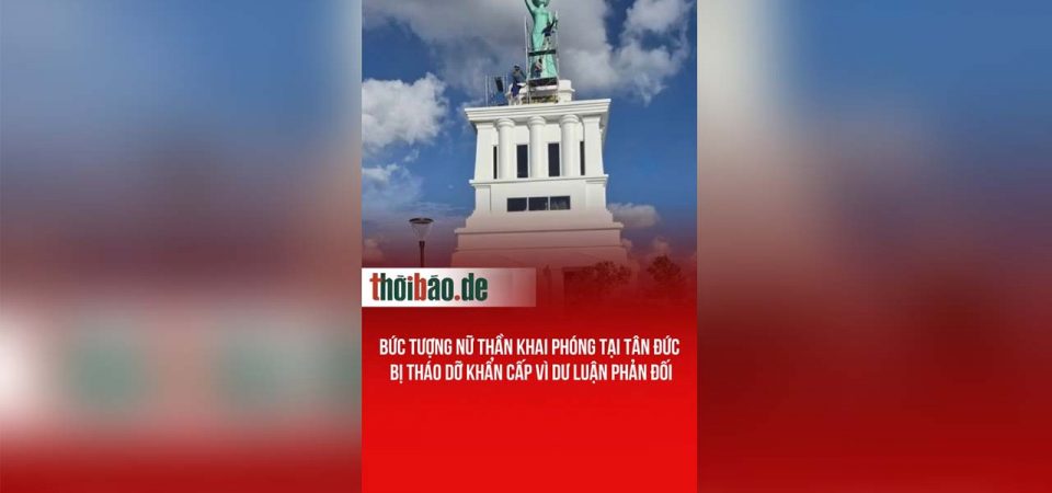Bức tượng Nữ thần Khai phóng tại Tân Đức bị tháo dỡ khẩn cấp vì dư luận phản đối