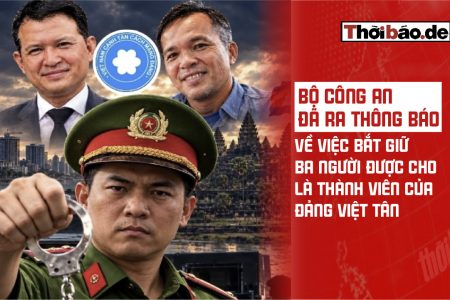 Bộ Công an đã ra thông báo về việc bắt giữ ba người được cho là thành viên của đảng Việt Tân 